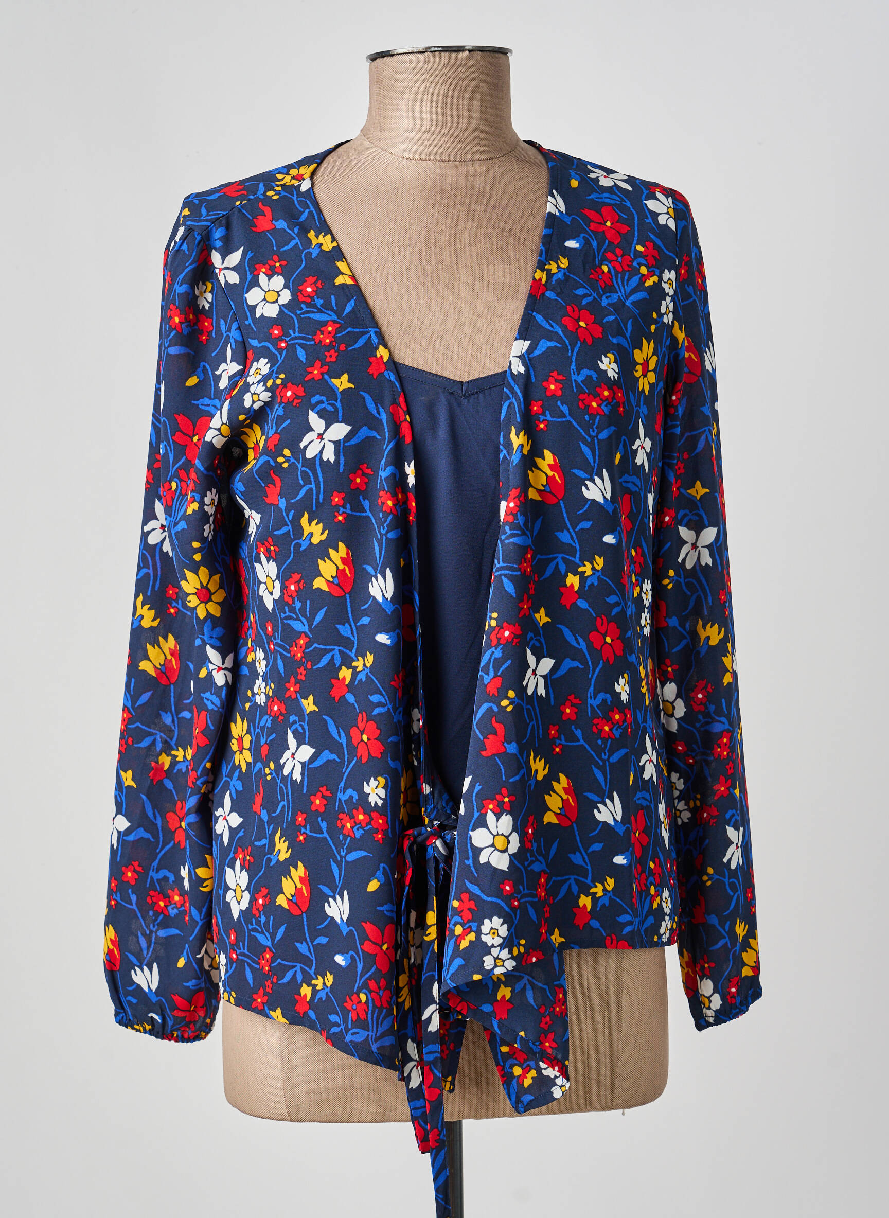 Blouse légère et transparente manches longues bleu TOMMY HILFIGER femme