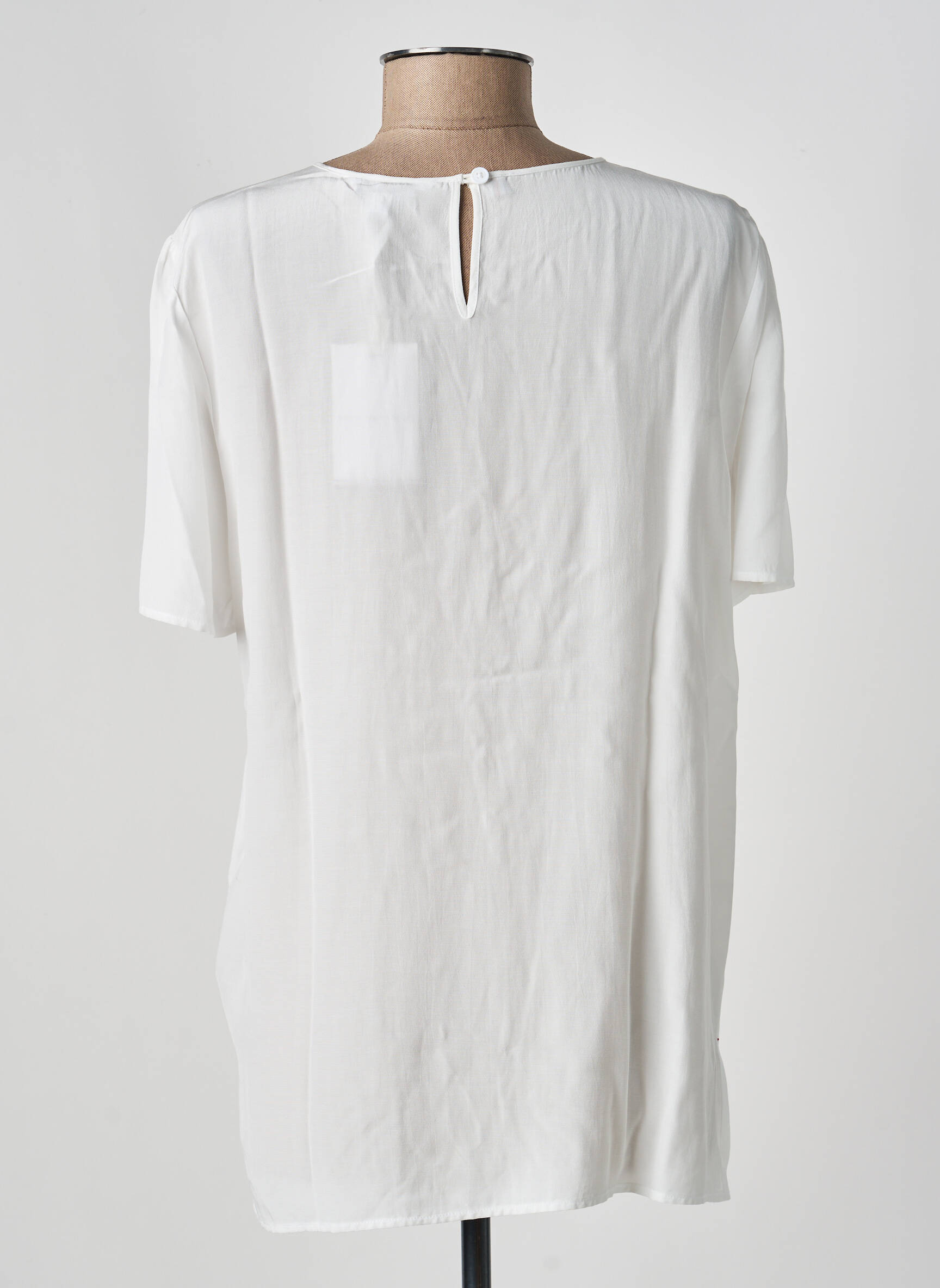 Top coupe fluide manches courtes blanc TOMMY HILFIGER femme