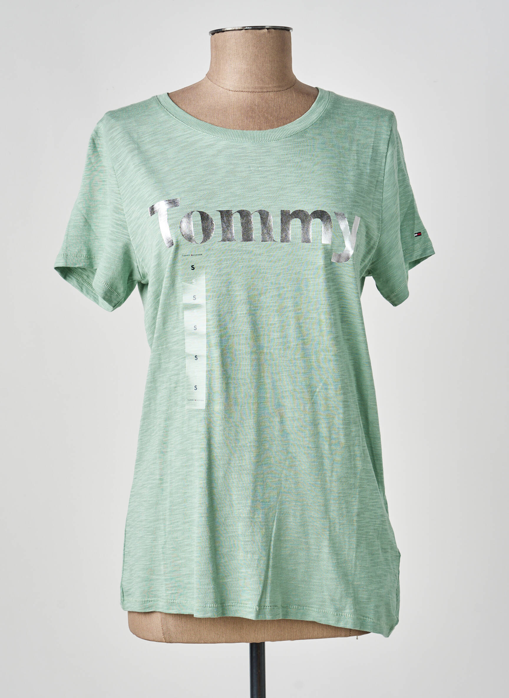 T-shirt sérigraphie manches courtes vert TOMMY HILFIGER femme