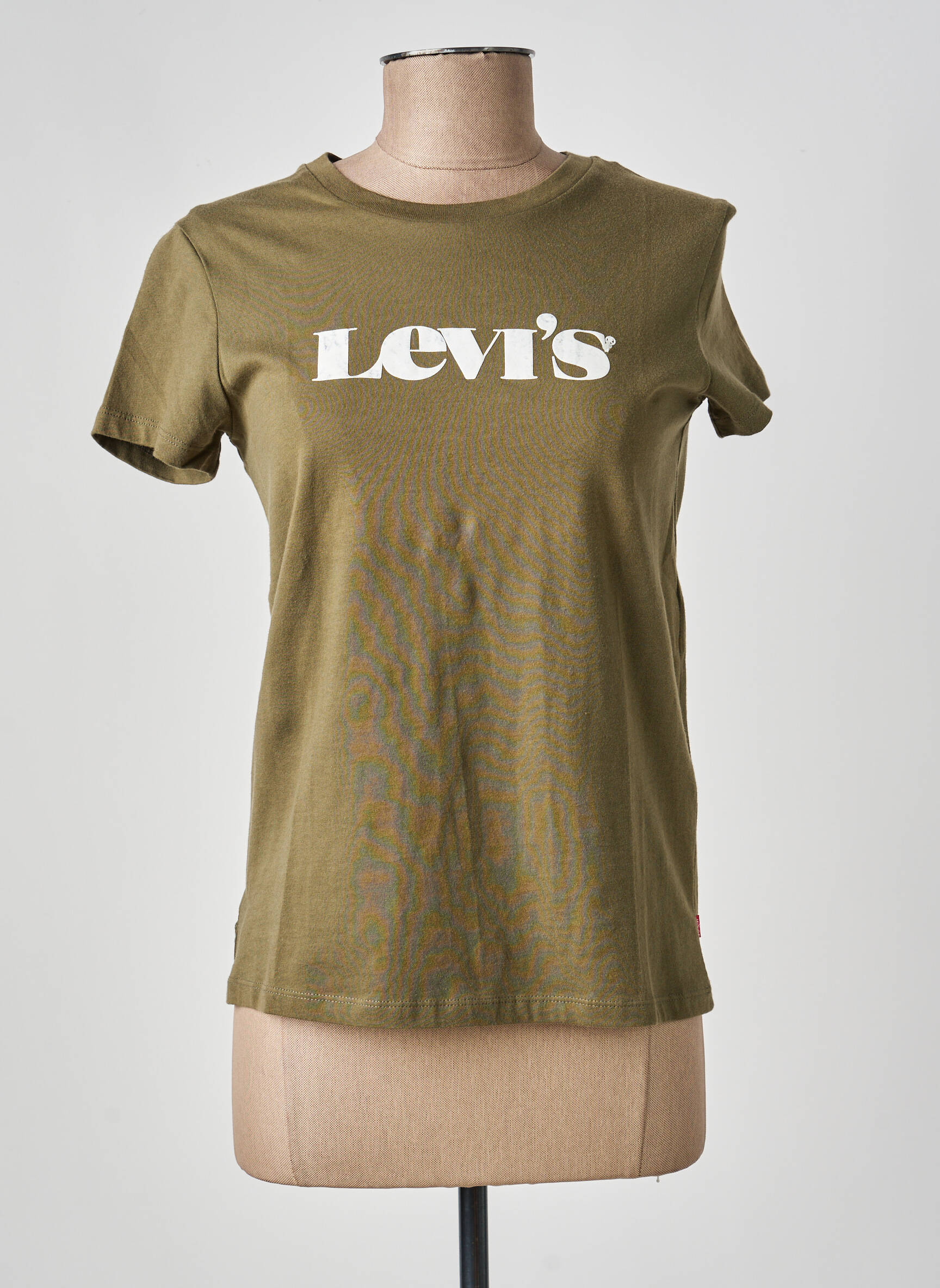 T-shirt sérigraphie floquée manches courtes vert LEVI'S femme