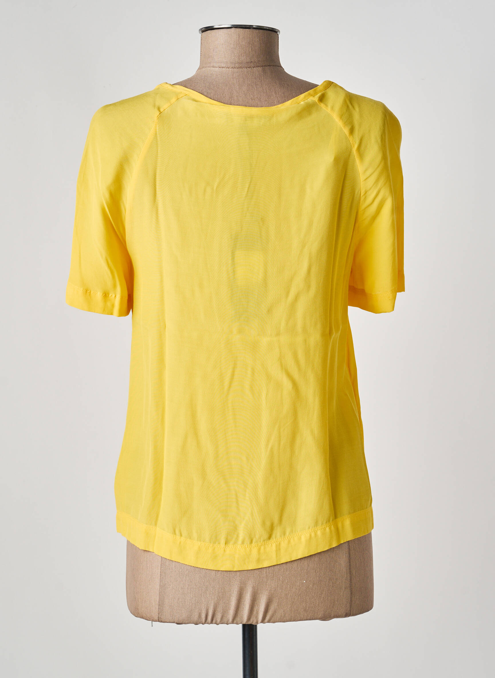 Top coupe fluide manches courtes jaune TOMMY HILFIGER femme