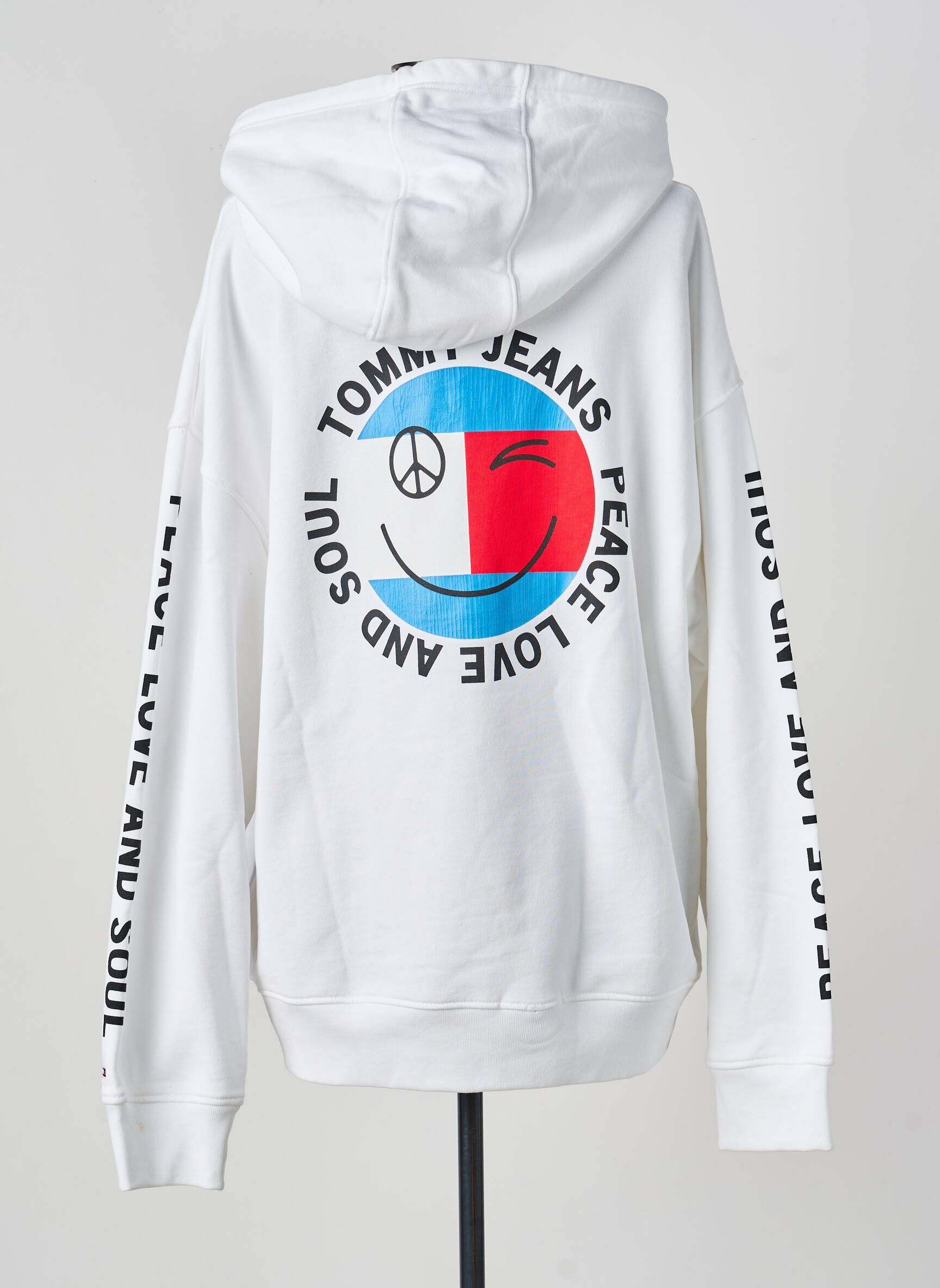 Sweat-shirt à capuche stretch manches longues blanc TOMMY HILFIGER femme