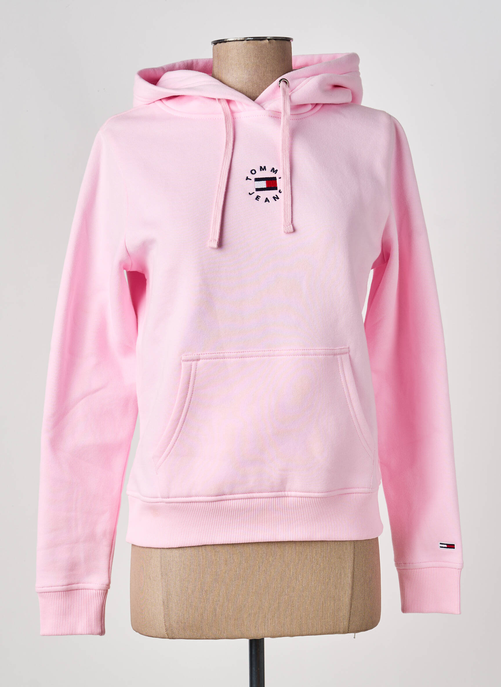 Sweat-shirt à capuche broderie manches longues rose TOMMY HILFIGER femme