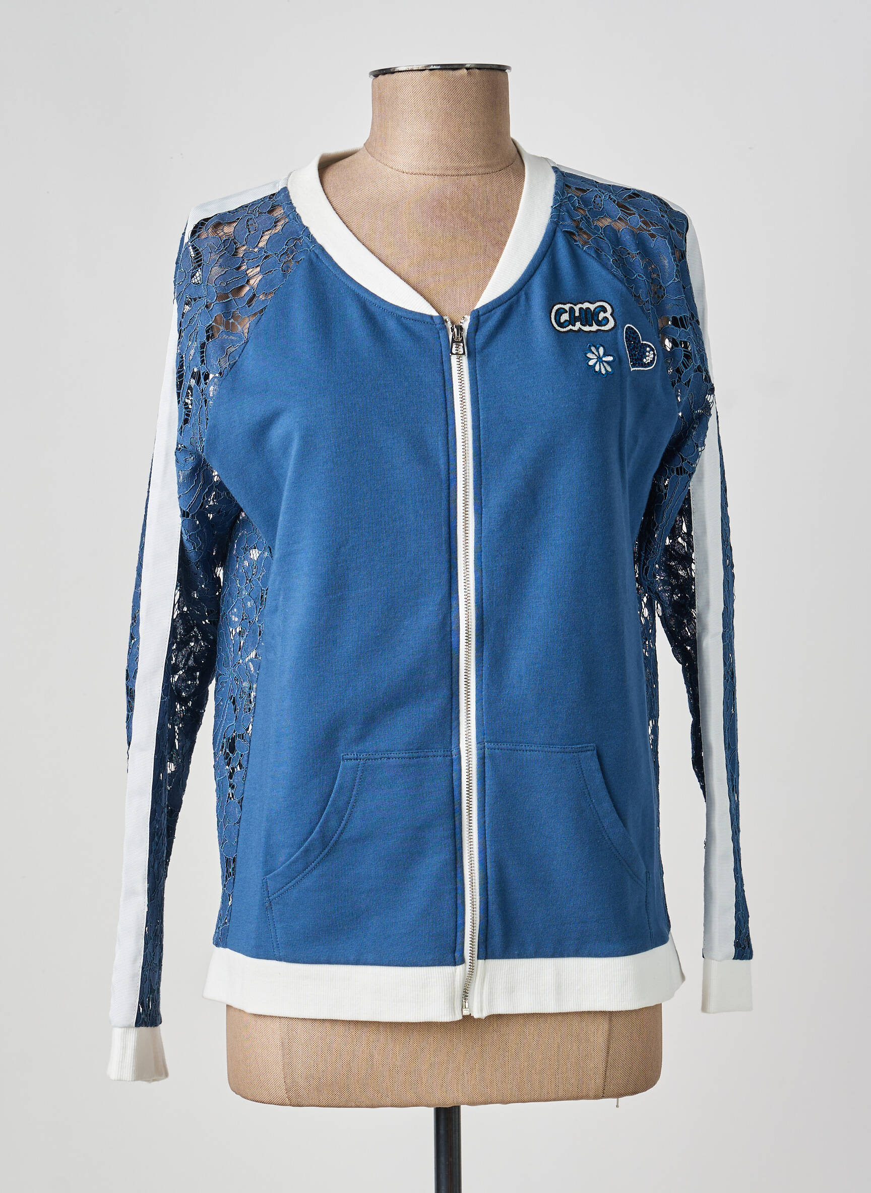 Veste casual poches bleu ANANKE femme