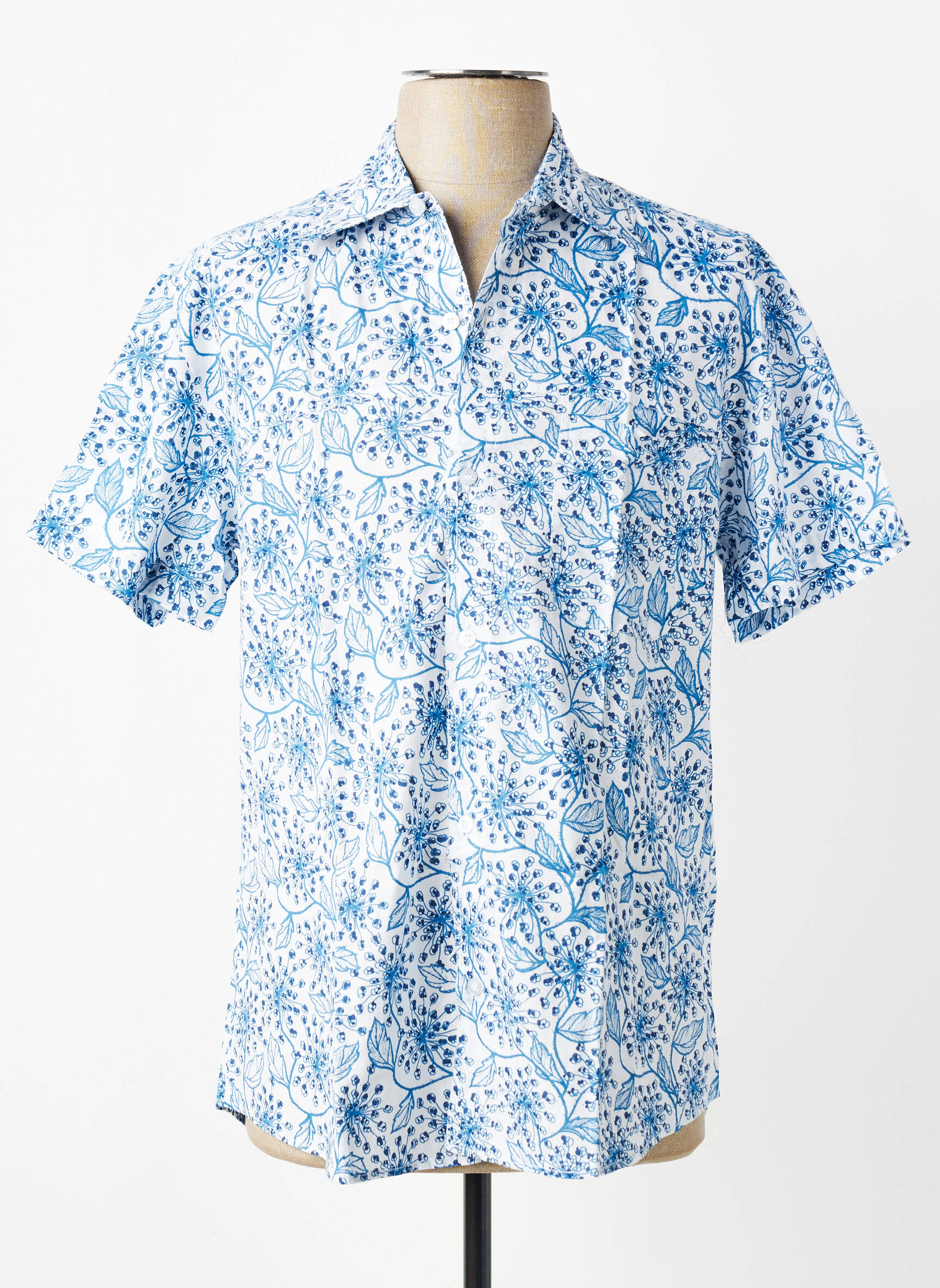 Chemise manches courtes imprimé fantaisie bleu SINOE BY BAMBOO'S homme