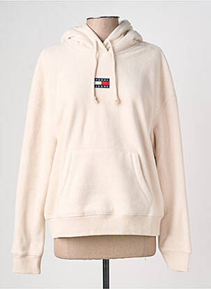 Sweat-shirt à capuche coupe droite manches longues beige TOMMY HILFIGER femme