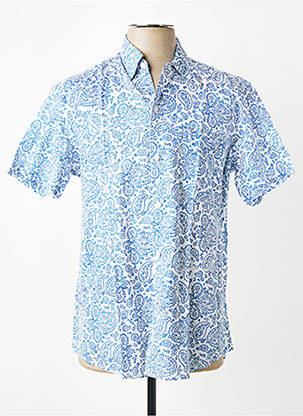 Chemise manches courtes imprimé fantaisie bleu SINOE BY BAMBOO'S homme