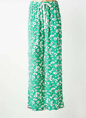 Pantalon large tissage crêpe taille normale vert LAURE + MAX femme
