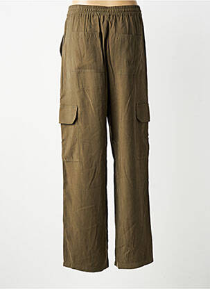 Pantalon large tissage popeline taille normale vert ORFEO femme