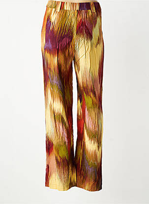 Pantalon droit tissage popeline taille normale jaune ORFEO femme