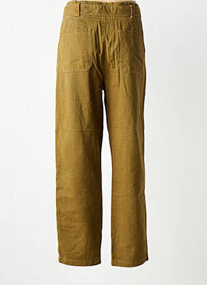 Pantalon droit fermeture zippée sous rabat avec crochet taille normale vert ORFEO femme