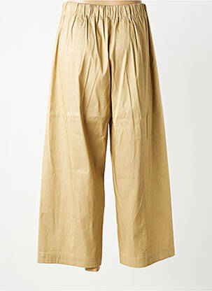 Pantalon large tissage popeline taille normale beige ORFEO femme