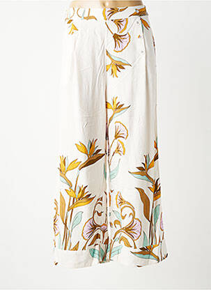 Pantalon large tissage popeline taille normale blanc ORFEO femme