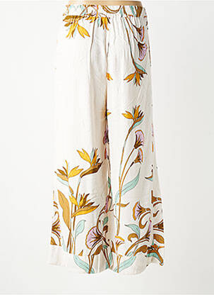 Pantalon large tissage popeline taille normale blanc ORFEO femme