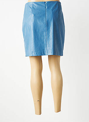 Jupe courte coupe droite bleu ALMAE femme