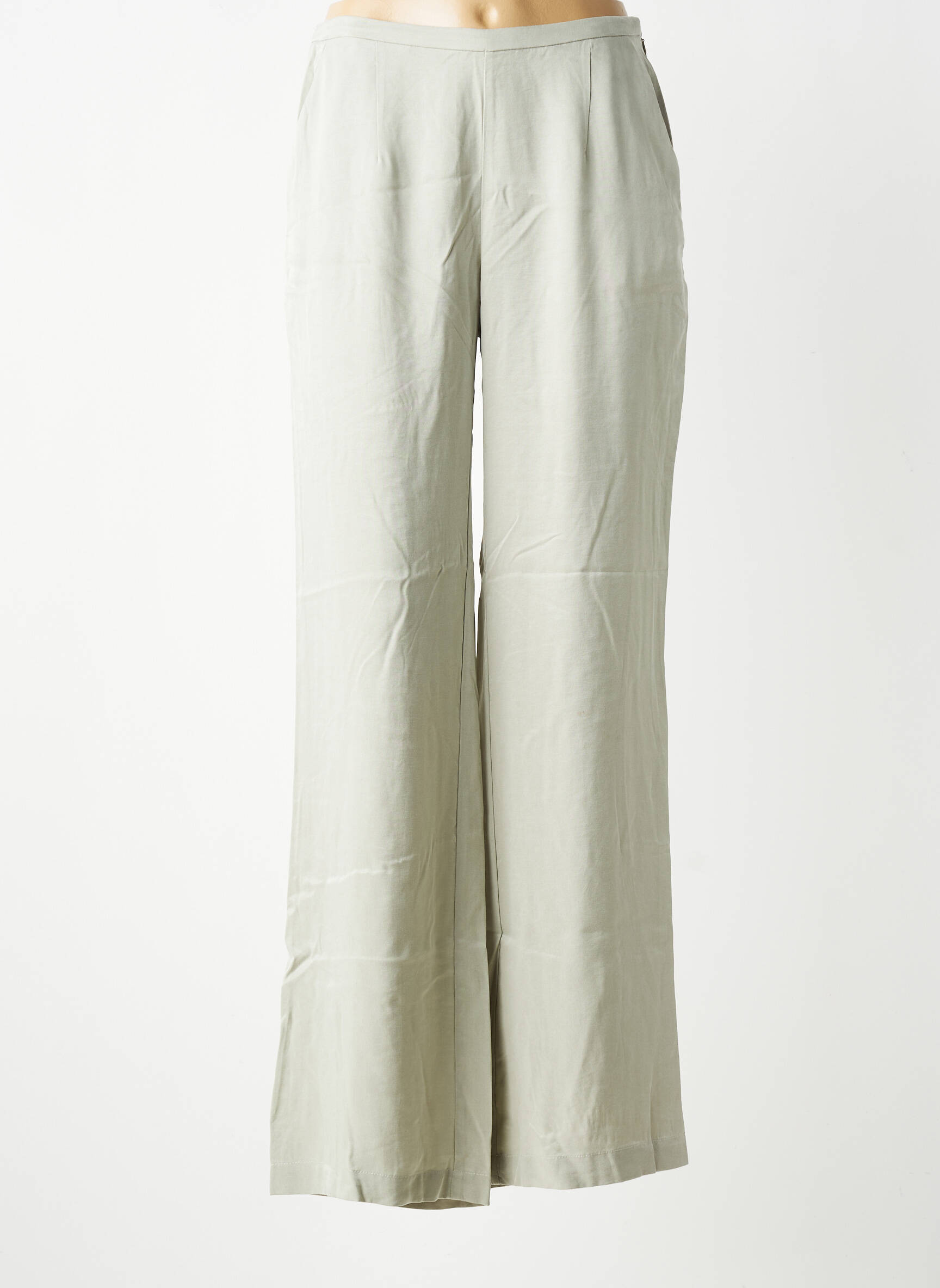 Pantalon large fermeture zip latéral taille normale vert ESE O ESE femme