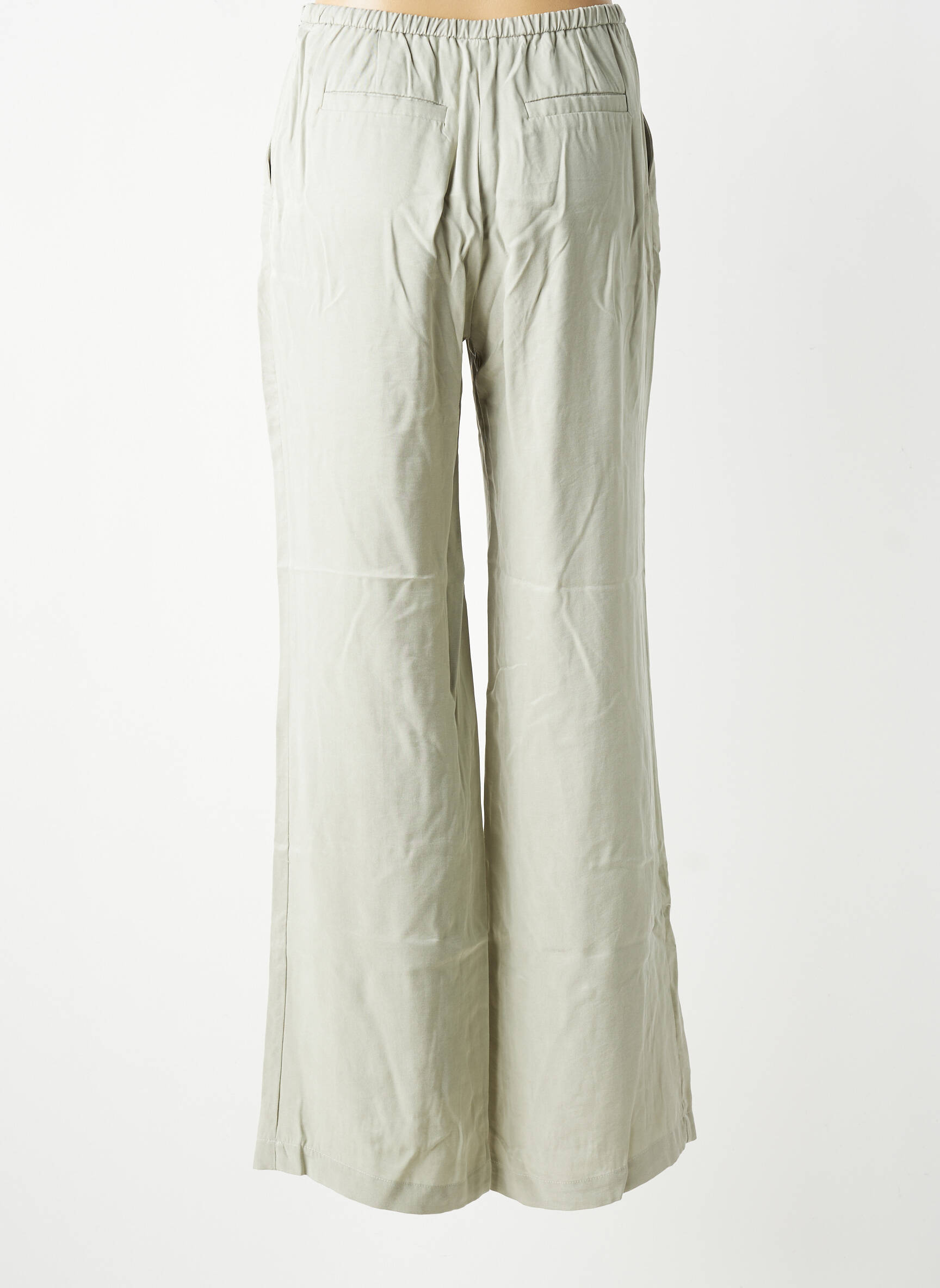 Pantalon large fermeture zip latéral taille normale vert ESE O ESE femme