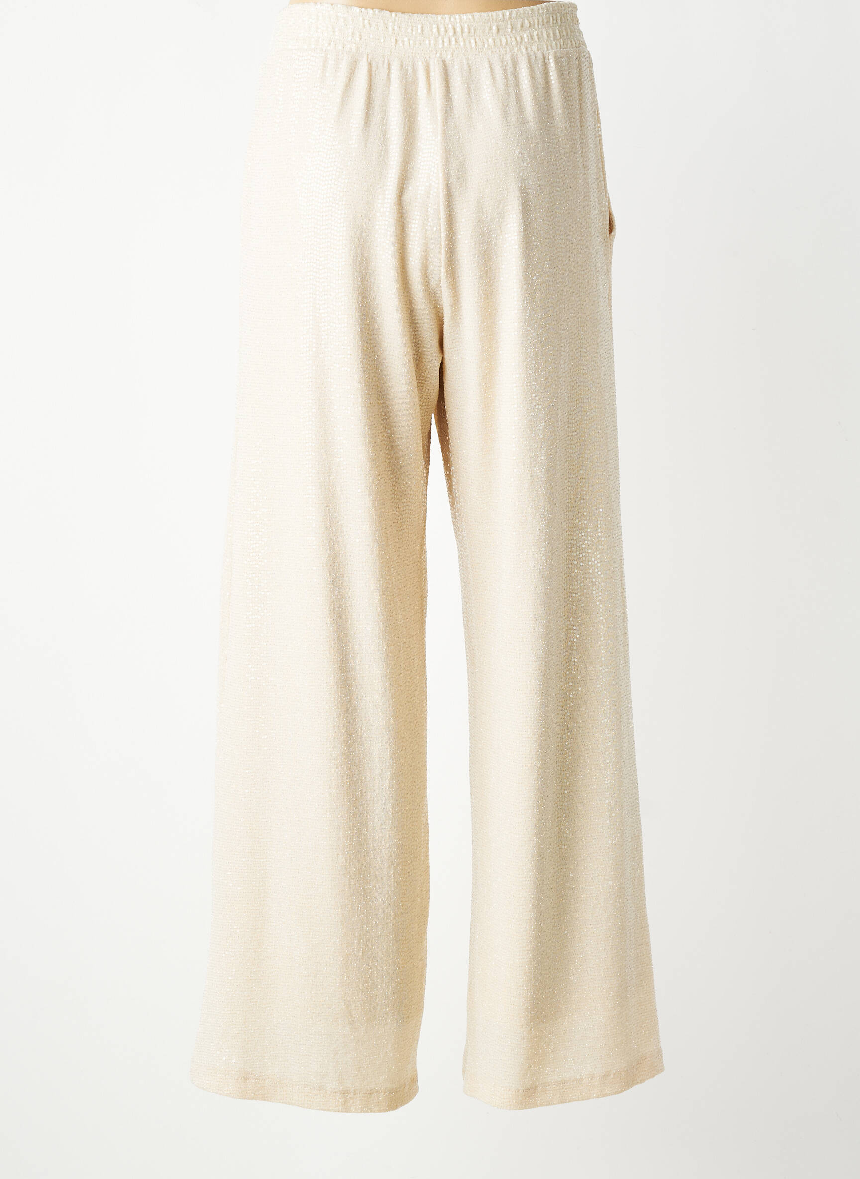 Pantalon large taille normale taille normale beige IMPREVU femme