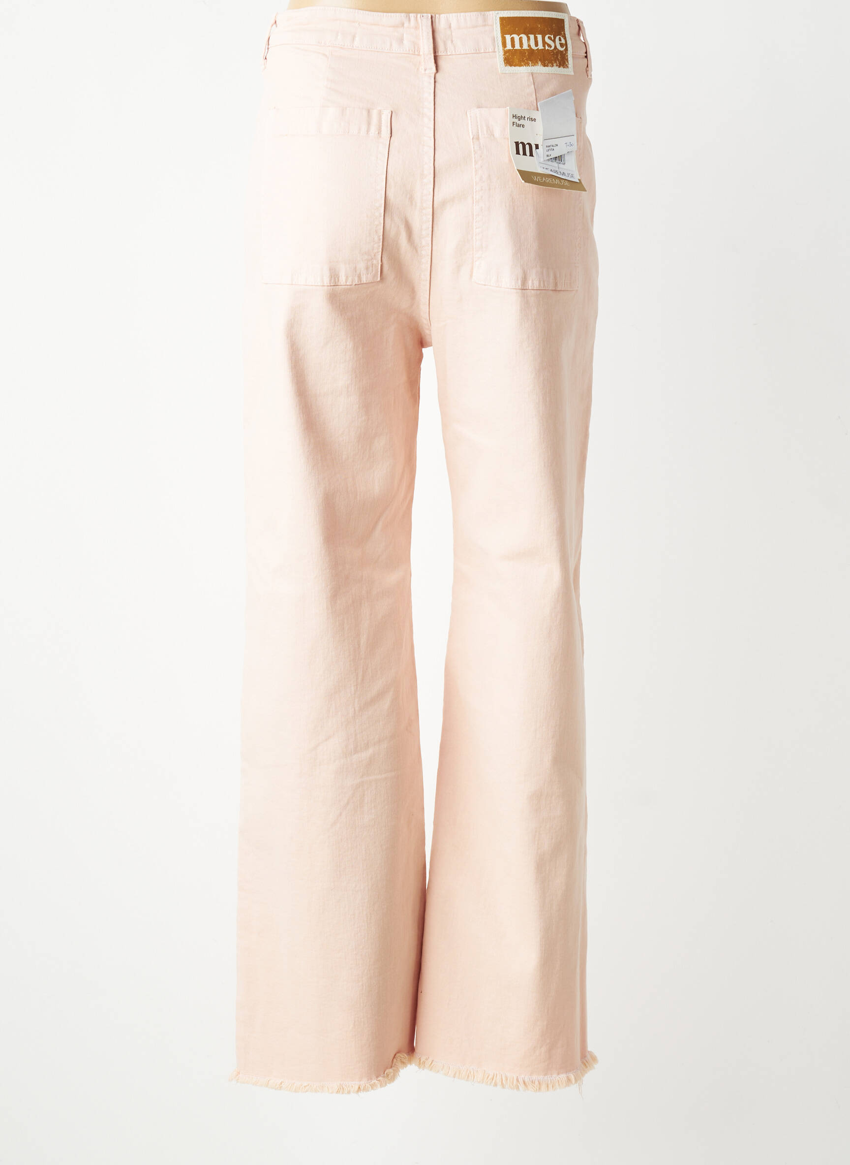 Pantalon droit stretch taille normale rose MUSE femme