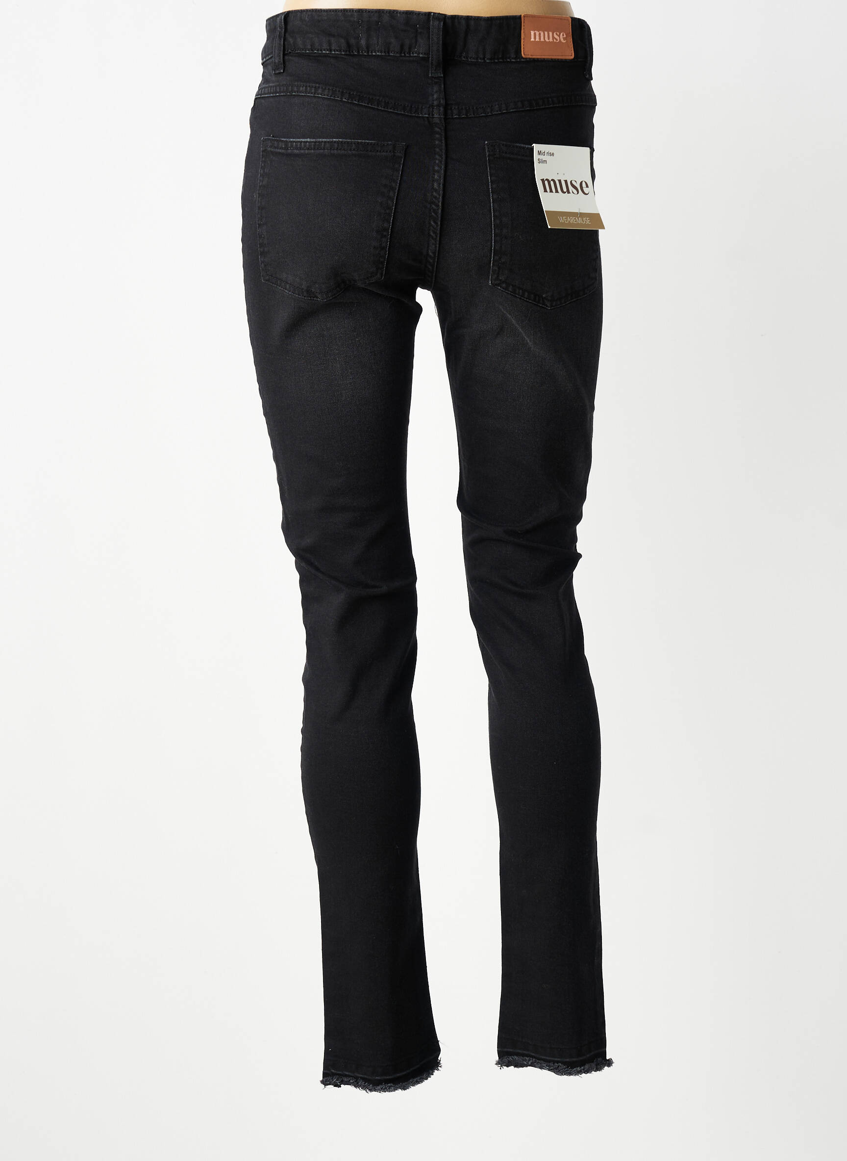 Jeans coupe slim stretch taille normale noir MUSE femme