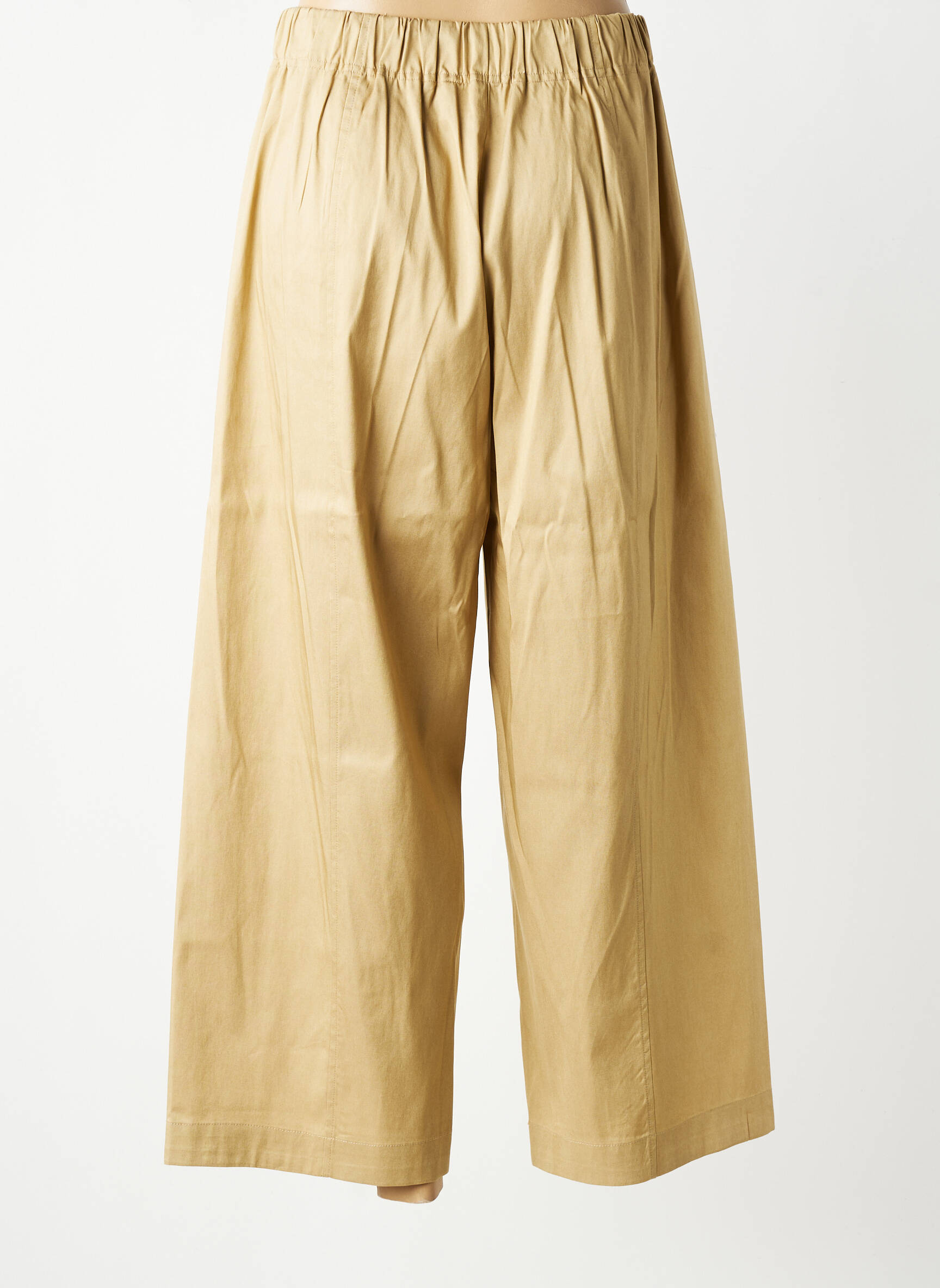 Pantalon large tissage popeline taille normale beige ORFEO femme