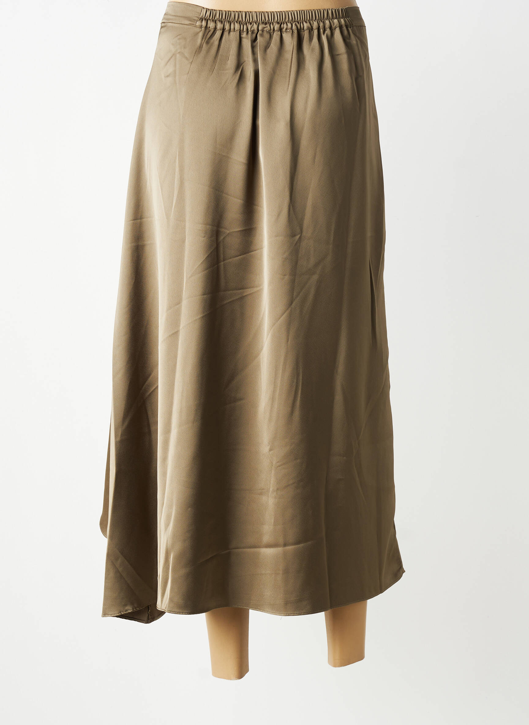 Jupe longue coupe droite vert ORFEO femme