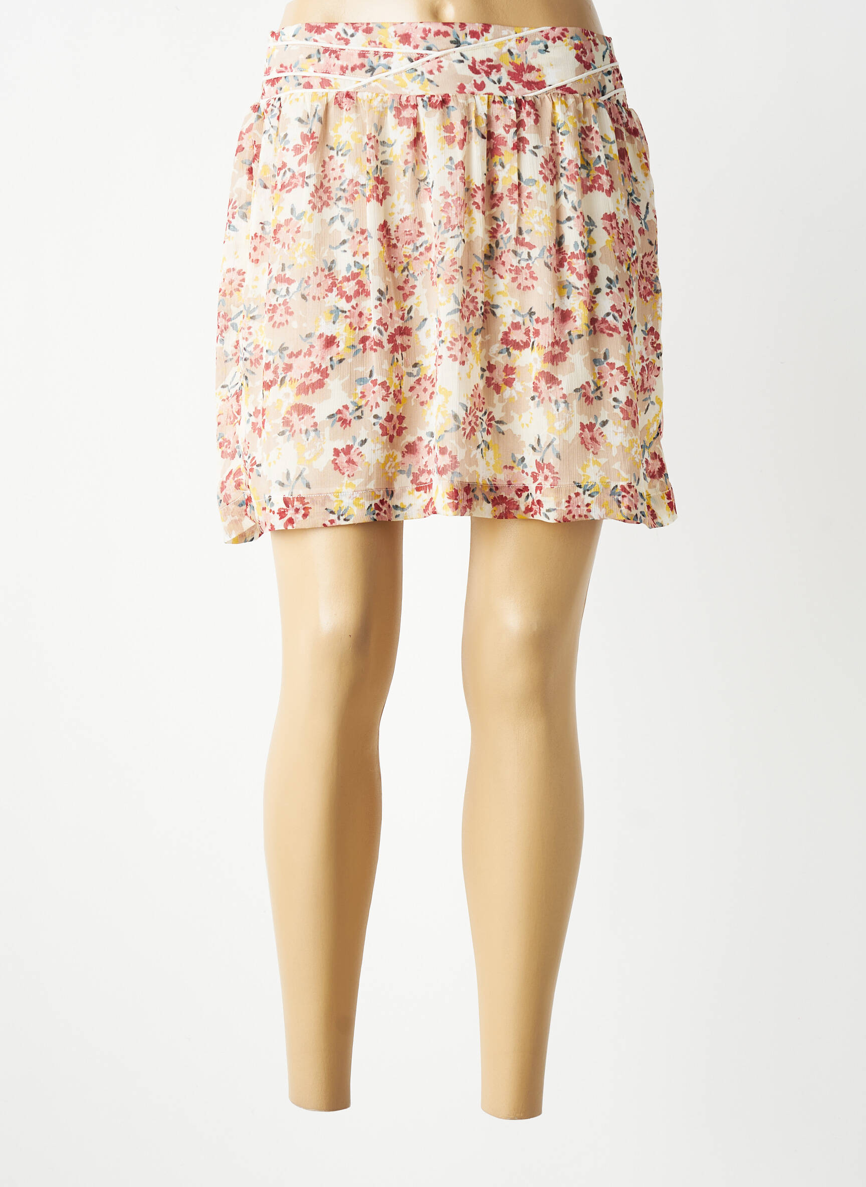 Jupe courte taille élastique rose LAURE + MAX femme
