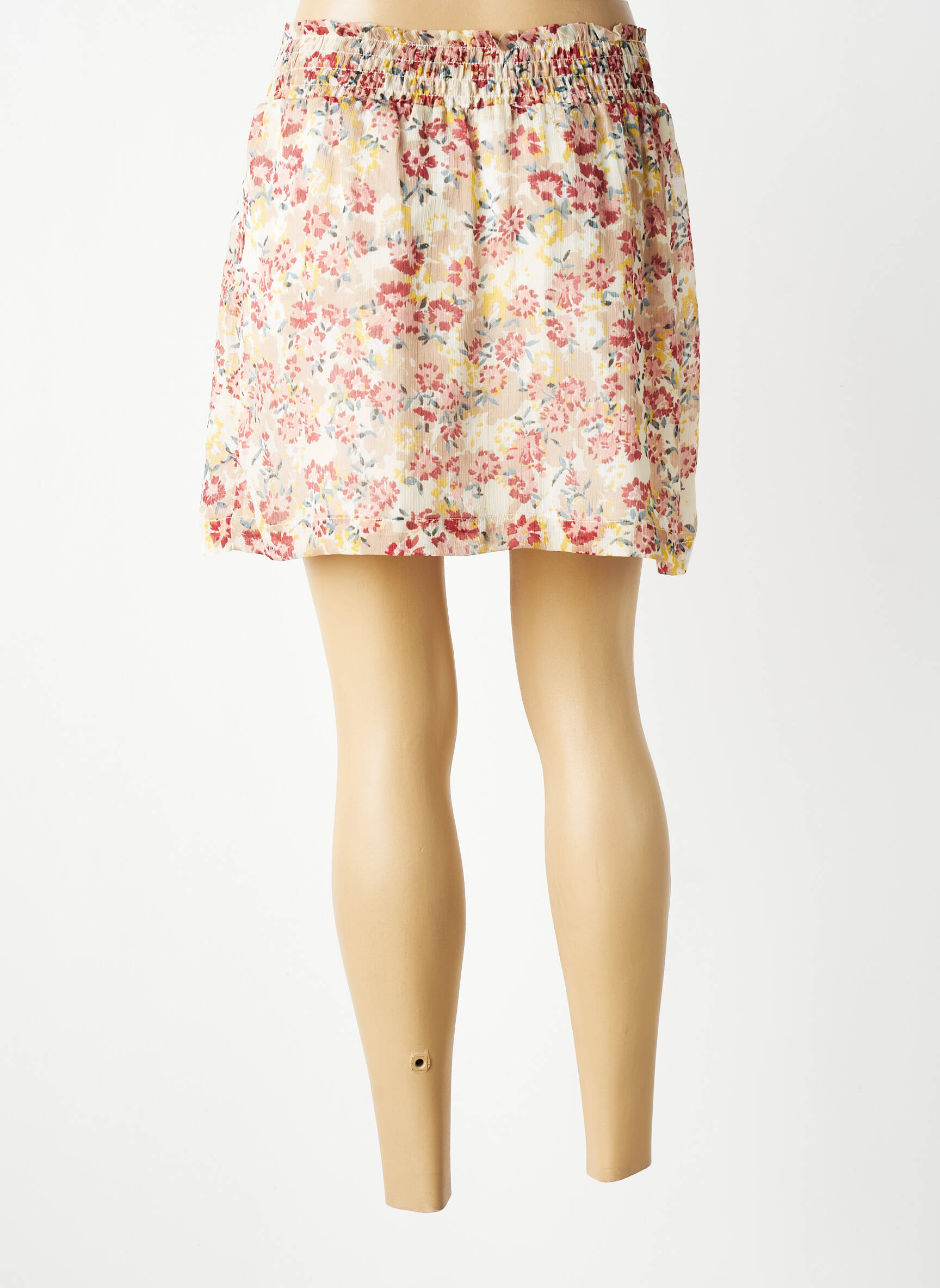 Jupe courte taille élastique rose LAURE + MAX femme