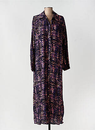Robe longue manches longues manches longues violet IMPREVU femme