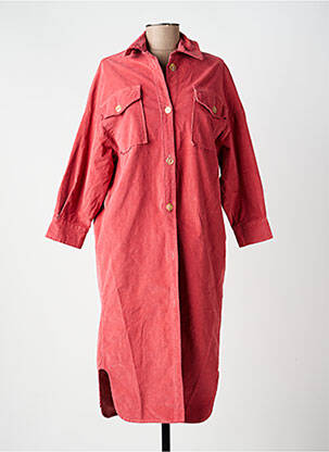 Robe mi-longue manches longues manches longues rose IMPREVU femme