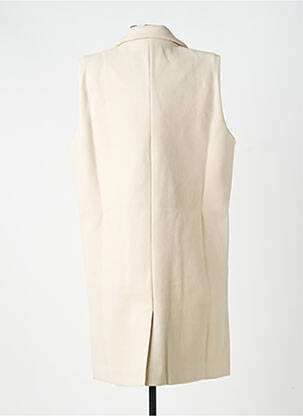 Manteau long coupe droite sans capuche beige LAURE + MAX femme