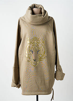 Sweat-shirt stretch manches longues vert VIRGINIE DARLING femme