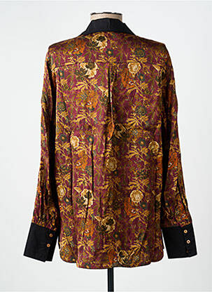 Chemisier imprimé fleurs manches longues rouge IMPREVU femme