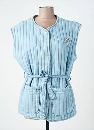 Gilet sans manche poches bleu ORFEO femme