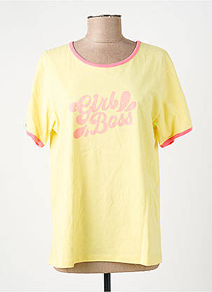 T-shirt sérigraphie manches courtes jaune IMPREVU femme