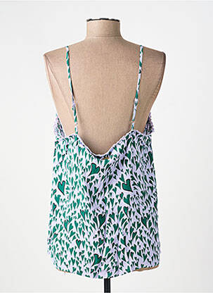 Top tissage crêpe fines bretelles vert POM AMSTERDAM femme