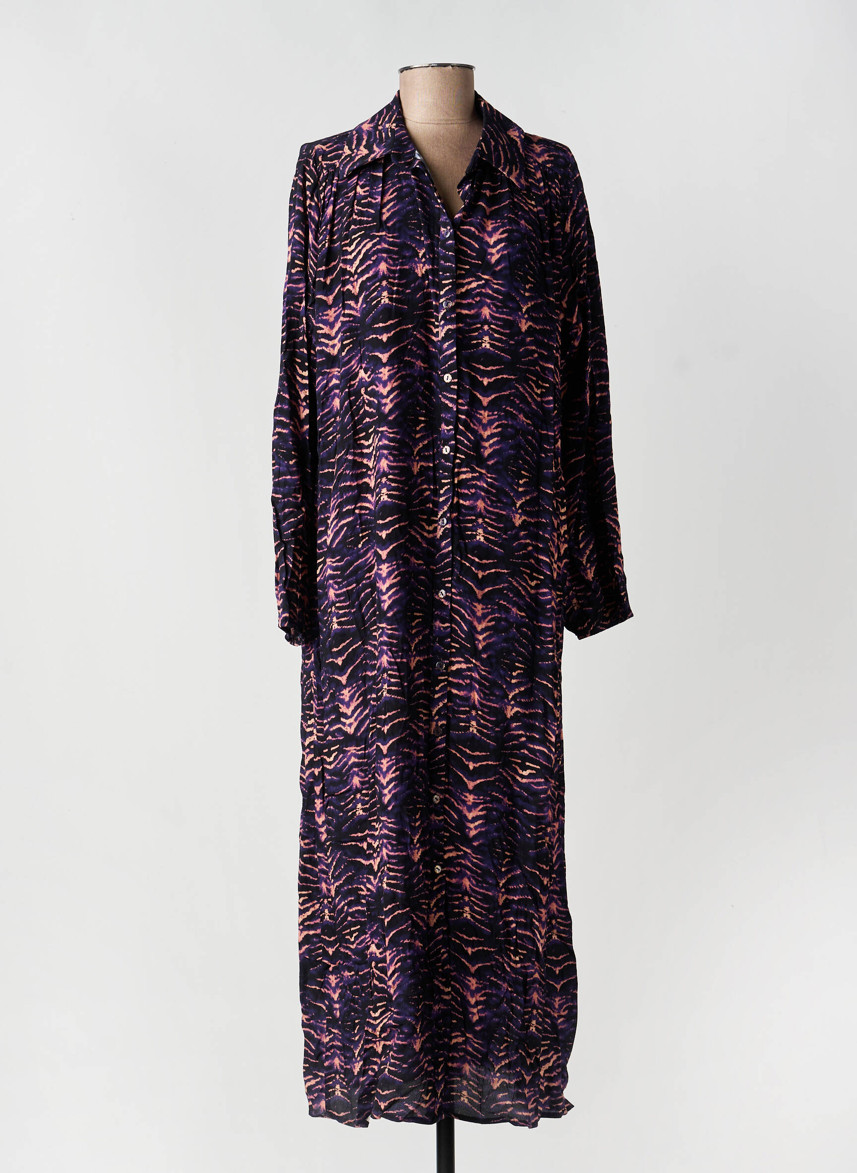 Robe longue manches longues manches longues violet IMPREVU femme