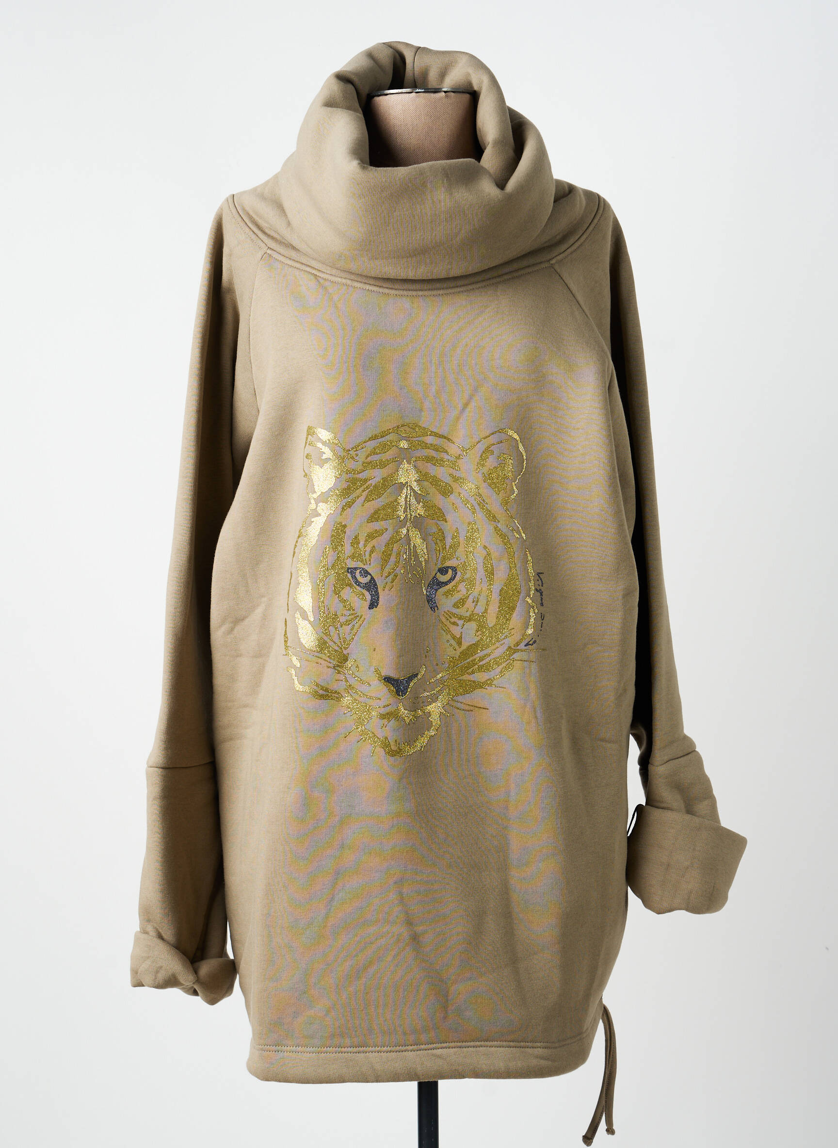 Sweat-shirt stretch manches longues vert VIRGINIE DARLING femme