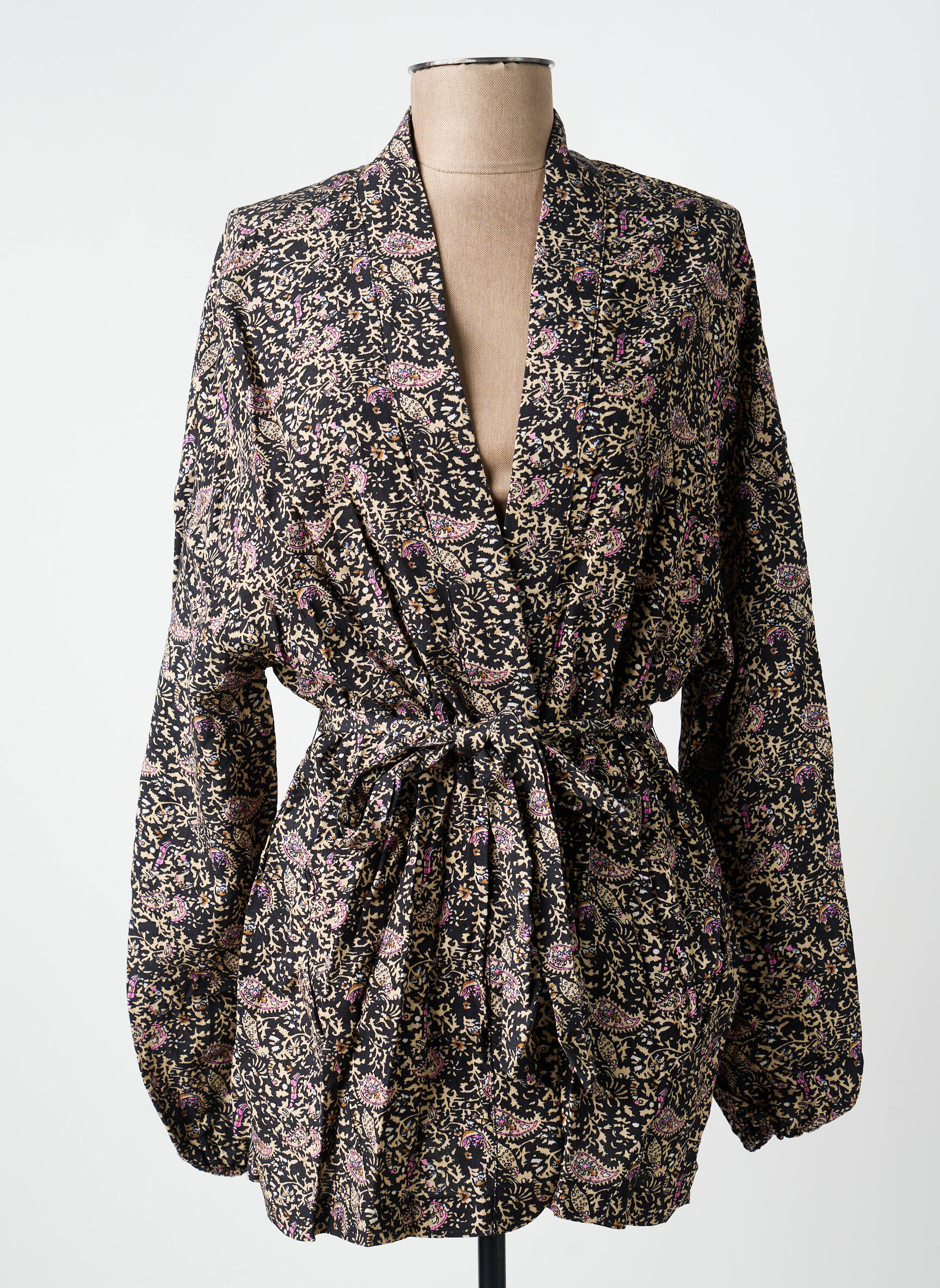 Veste kimono manches longues noir LAURE + MAX femme