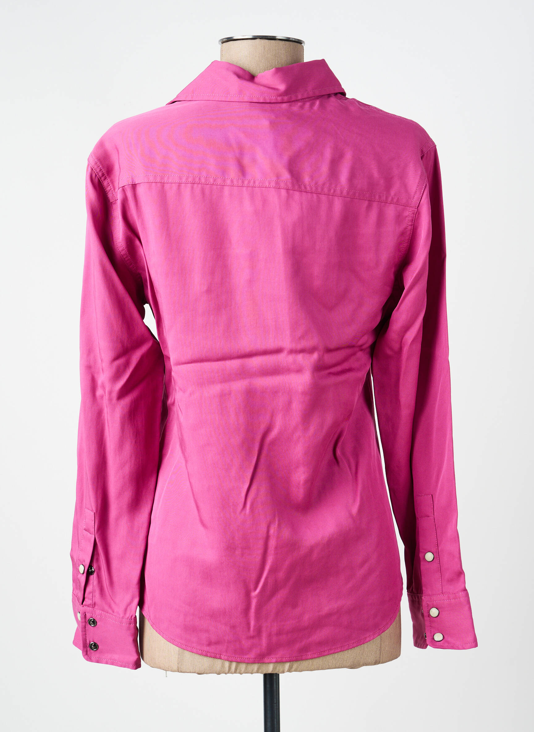 Chemisier coupe cintrée manches longues rose ORFEO femme