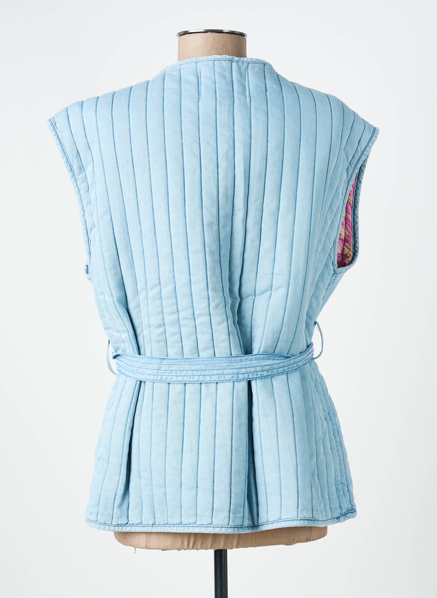 Gilet sans manche poches bleu ORFEO femme