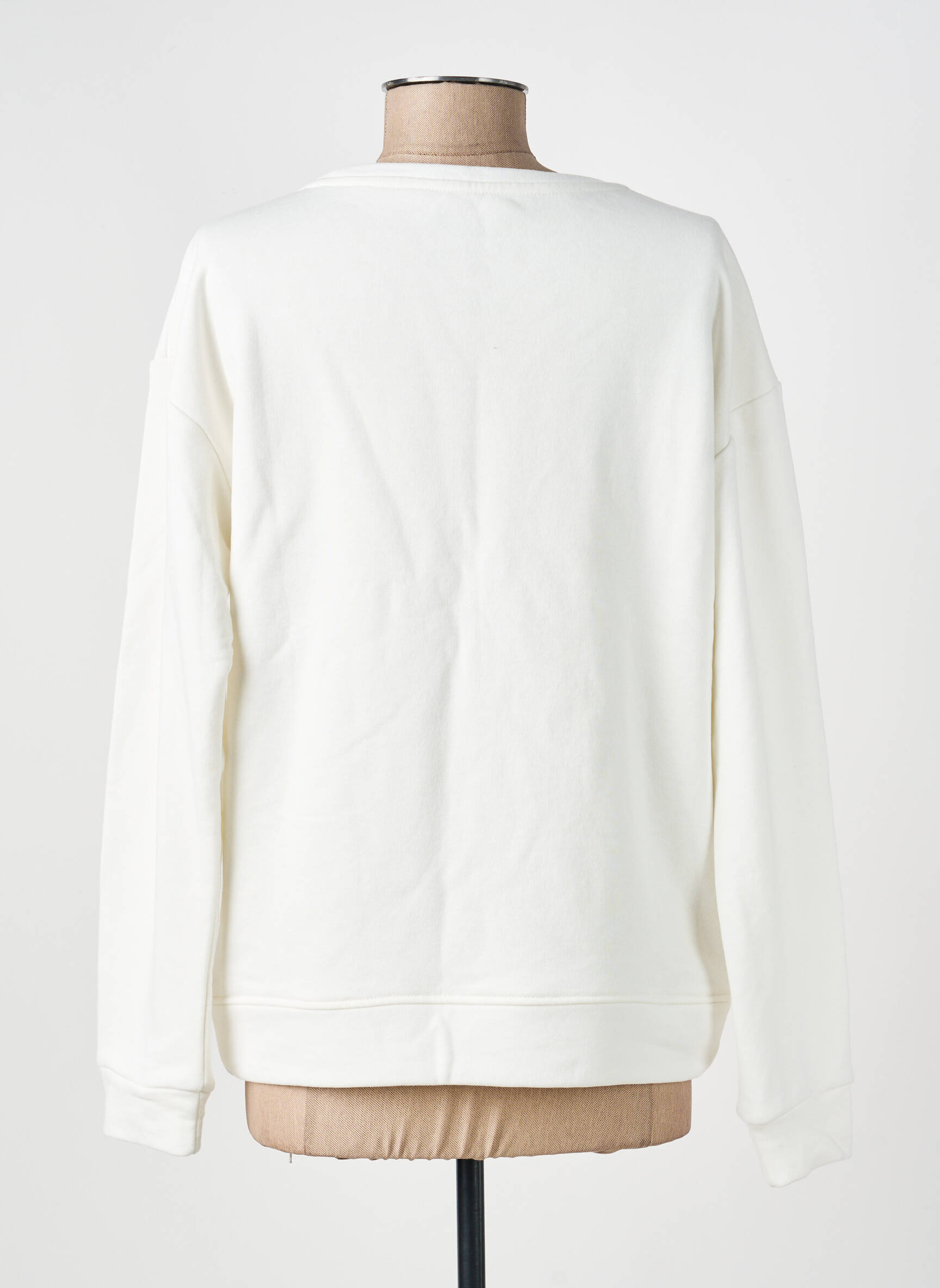 Sweat-shirt stretch manches longues beige VIRGINIE DARLING femme