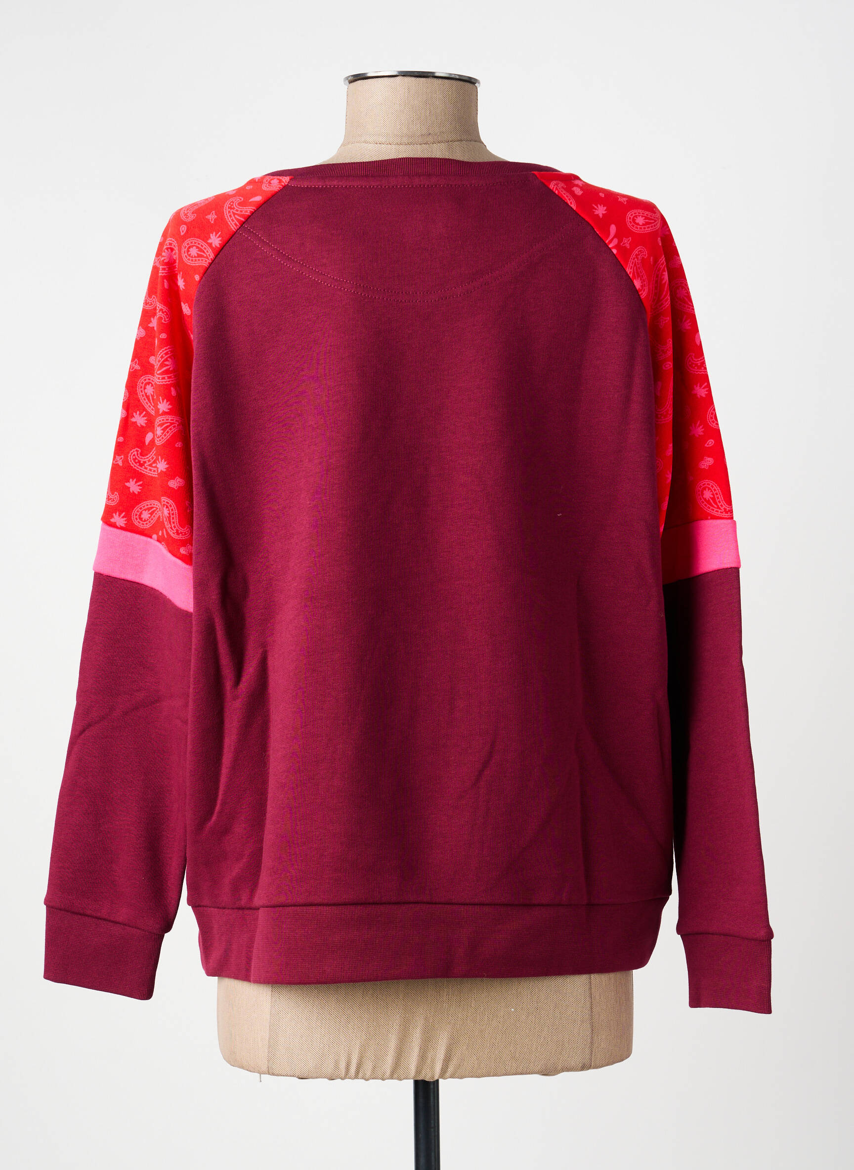 Sweat-shirt broderie manches longues rouge ANOUK ET NINON femme