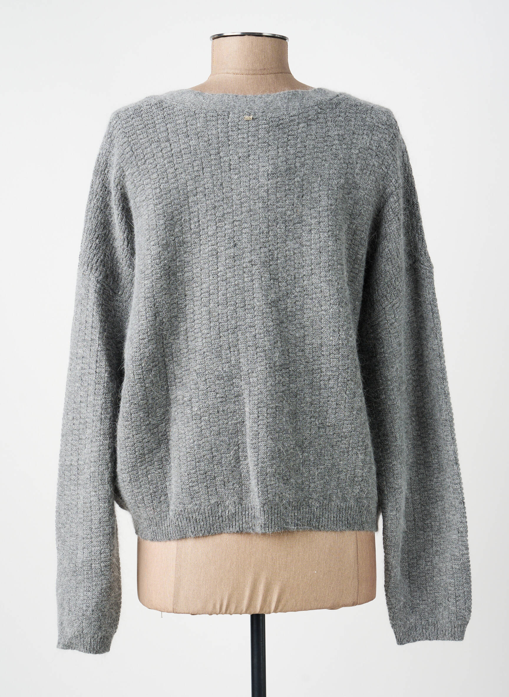 Gilet manches longues resserrée sur le bas gris RUE MAZARINE femme