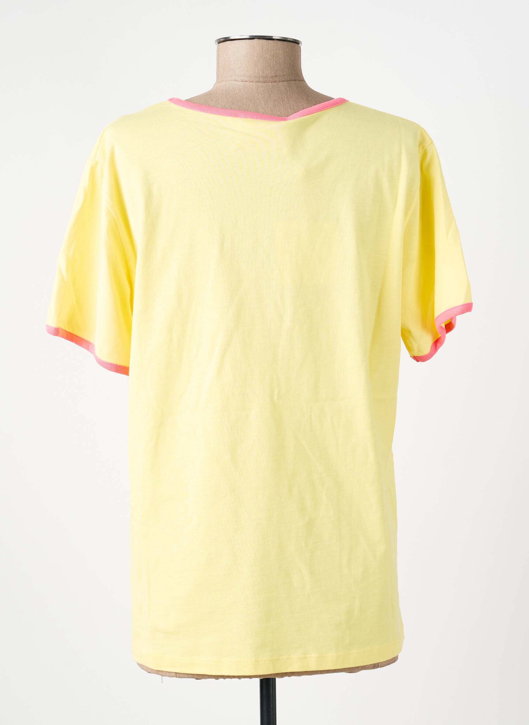 T-shirt sérigraphie manches courtes jaune IMPREVU femme