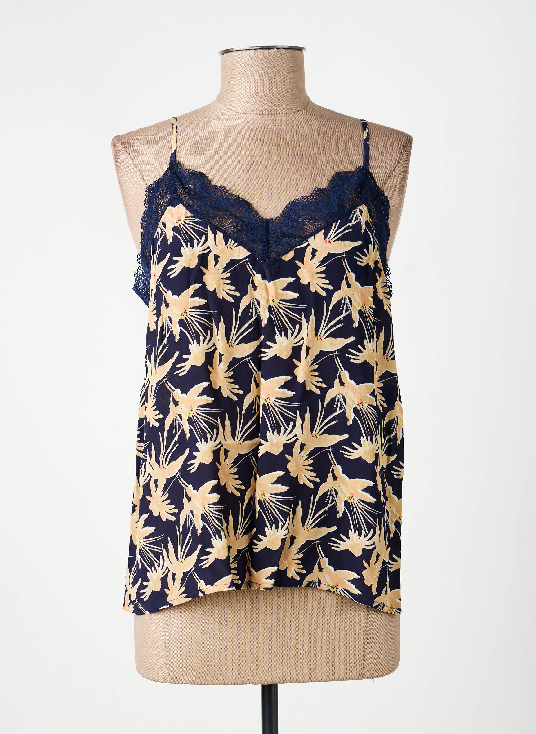 Top manches bretelles ajustables fines bretelles bleu POM AMSTERDAM femme