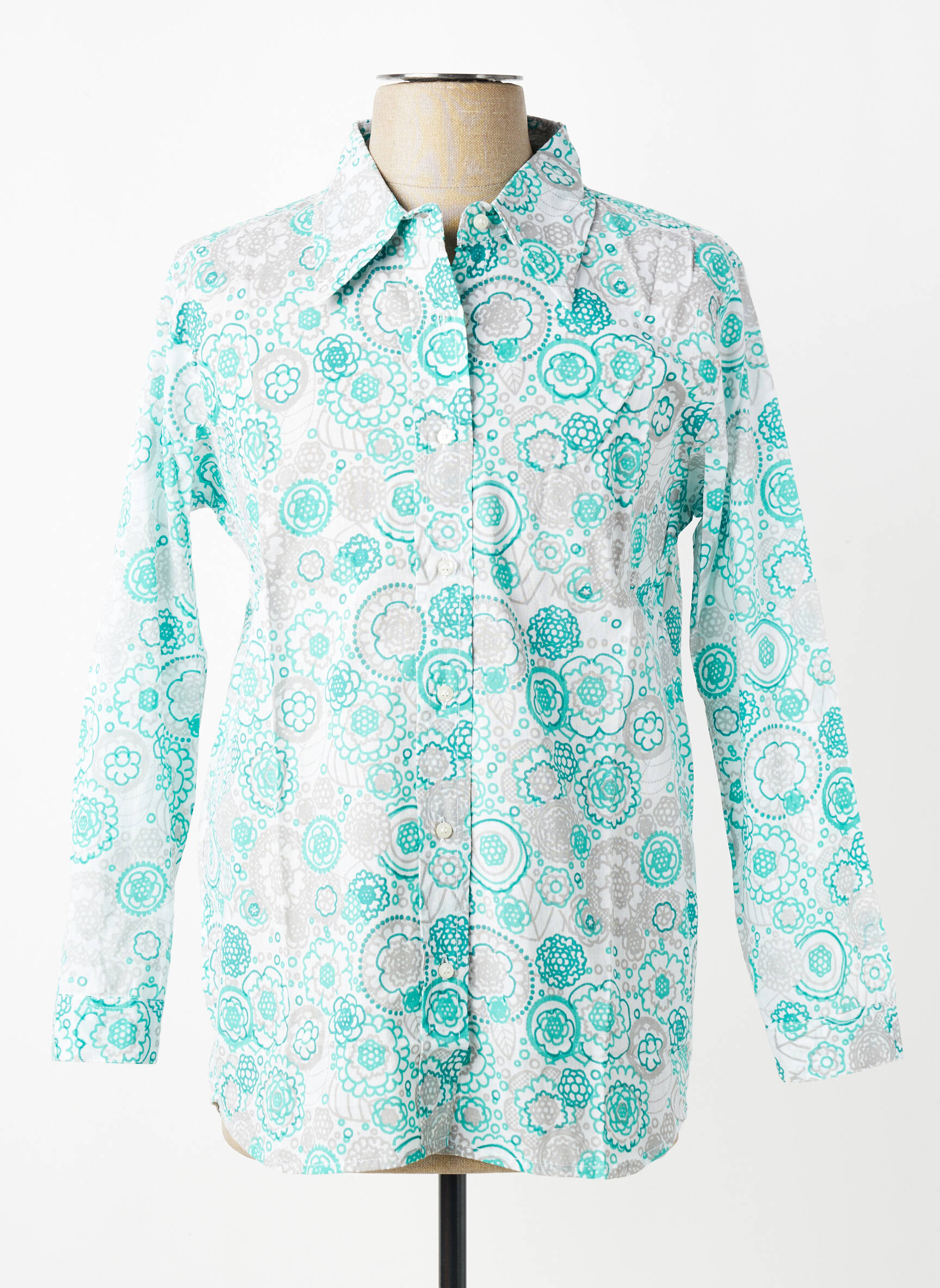 Chemise manches longues imprimé fantaisie vert BAMBOO'S homme