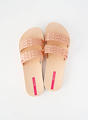 Mules/sabots tissage tressé talon plat jusqu'à 3cm rose IPANEMA femme