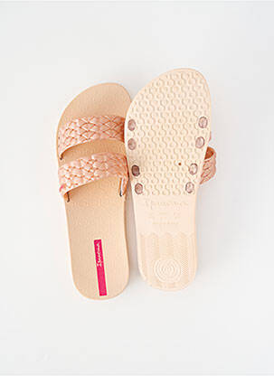 Mules/sabots tissage tressé talon plat jusqu'à 3cm rose IPANEMA femme