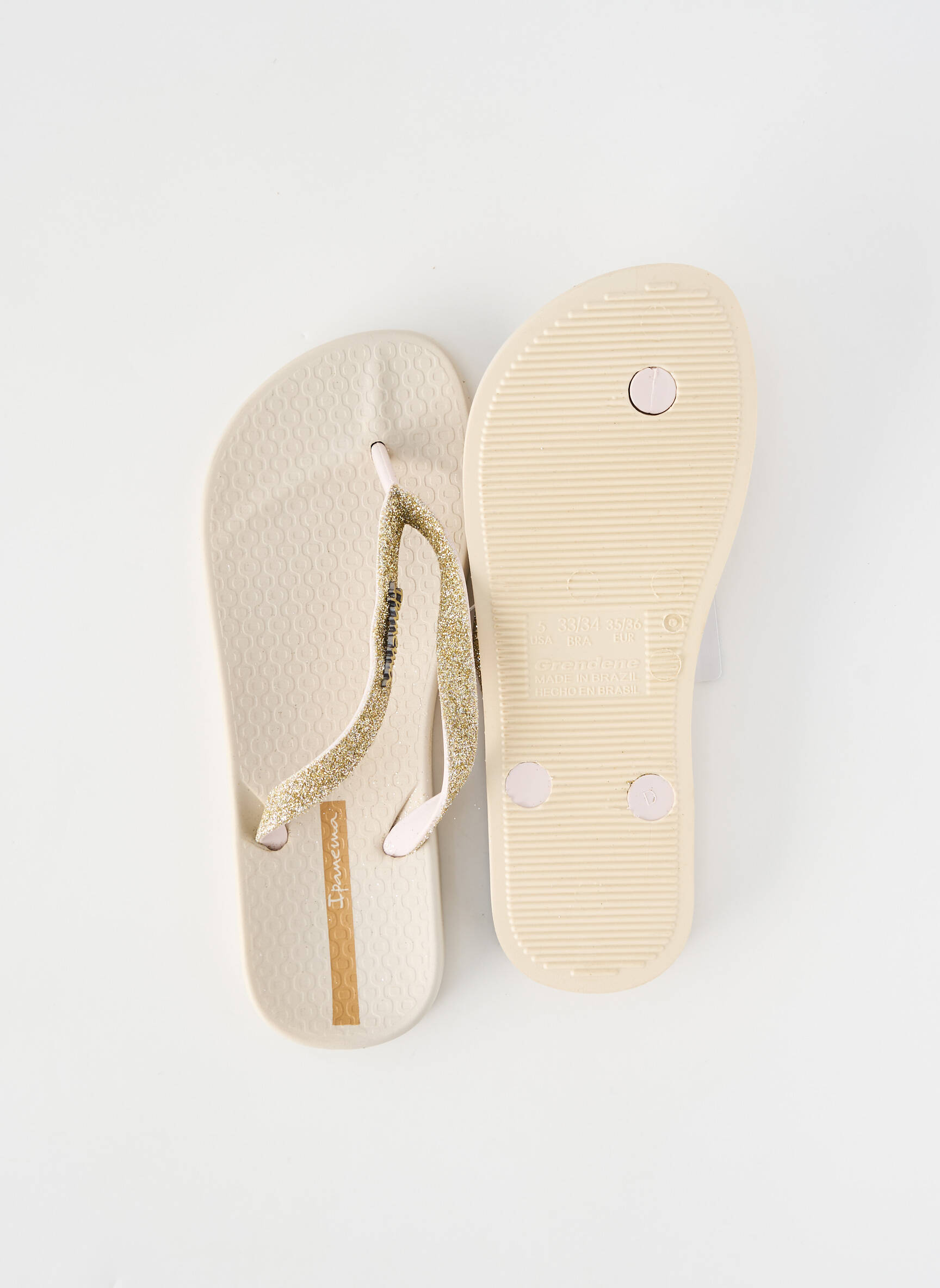Tongs bout ouvert talon plat jusqu'à 3cm beige IPANEMA femme